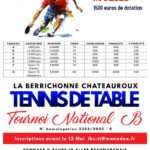 Tournoi national B La Berrichonne Châteauroux TT 2026