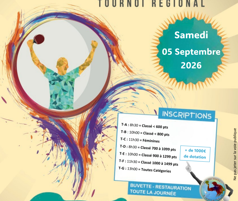 Tournoi régional US Le Poinçonnet 2026