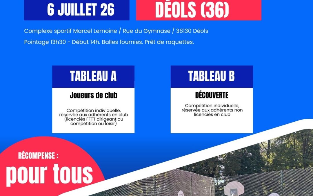 Tournoi Freeping proxi à Déols 2026