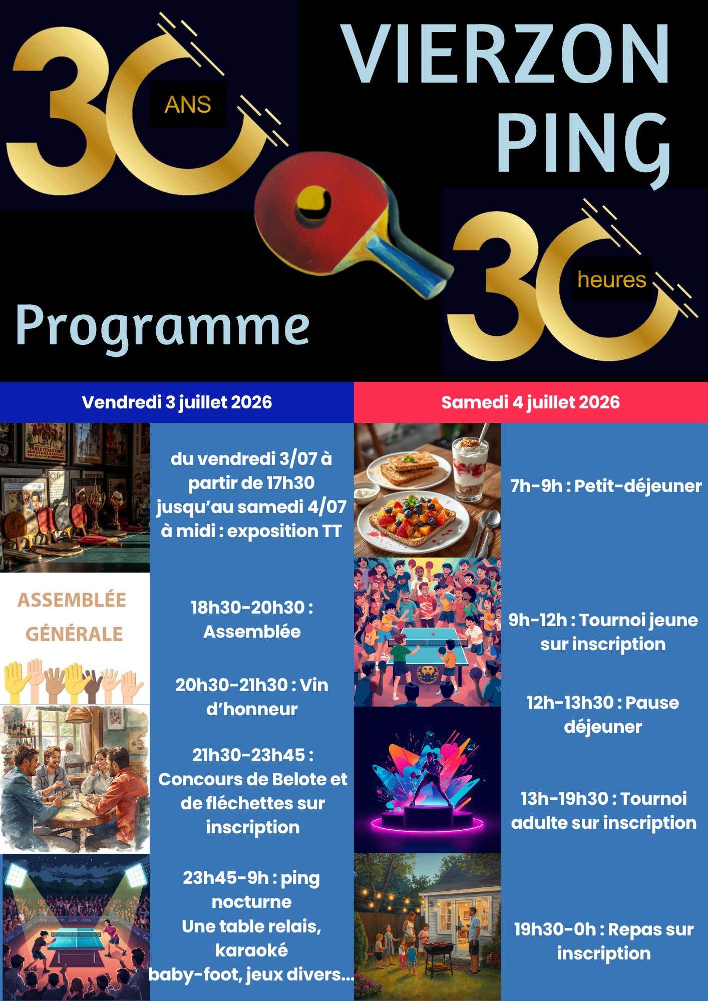 30h / 30 ans de Vierzon Ping